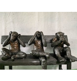 Die Drei Affen – Bronzebank Statue