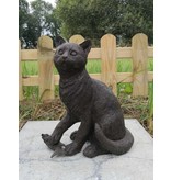 Neko – Katze mit Fisch Bronzefigur