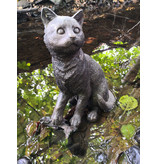 Neko – Katze mit Fisch Bronzefigur