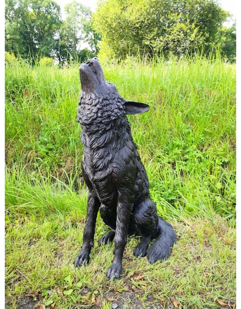 Fenris – Heulender Wolf Bronzestatue