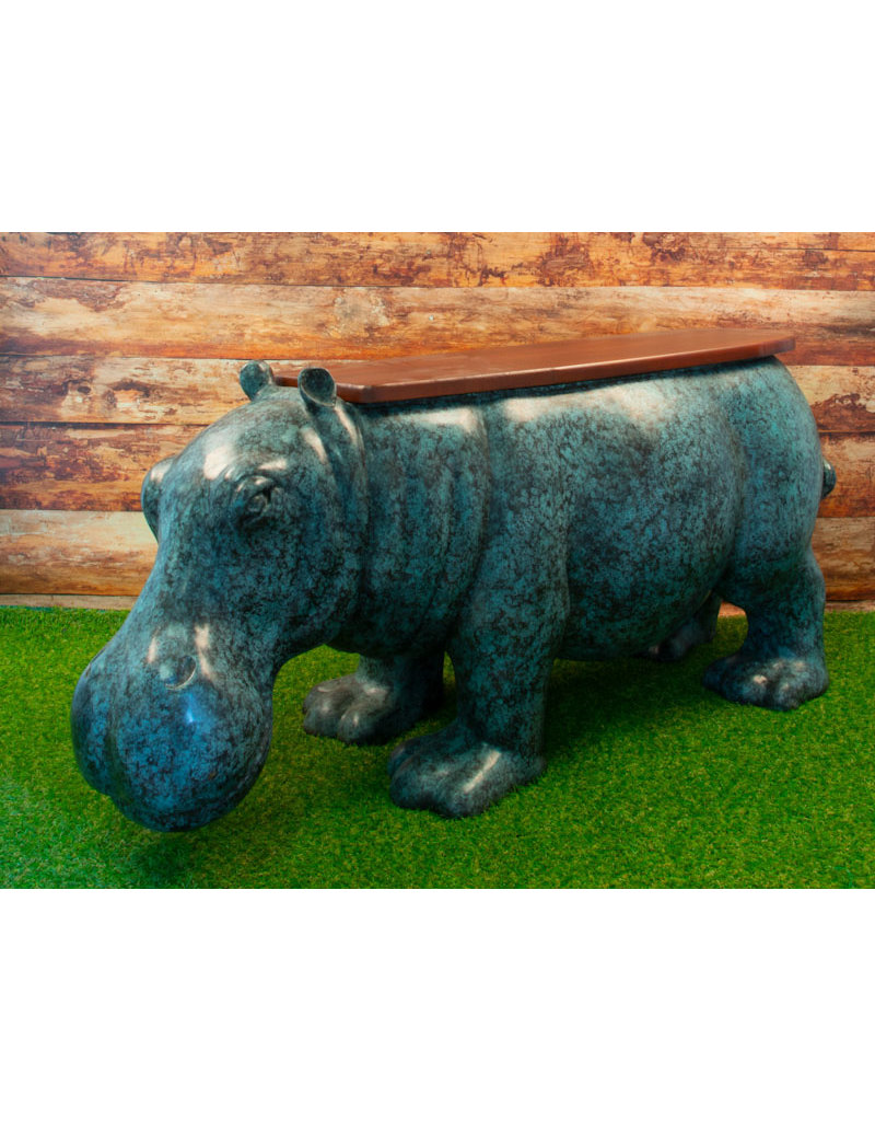 Hippo – Nilpferd Gartenbank Bronze