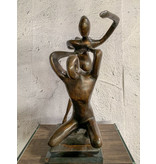 Yoga – Abstraktes Paar Bronzefigur