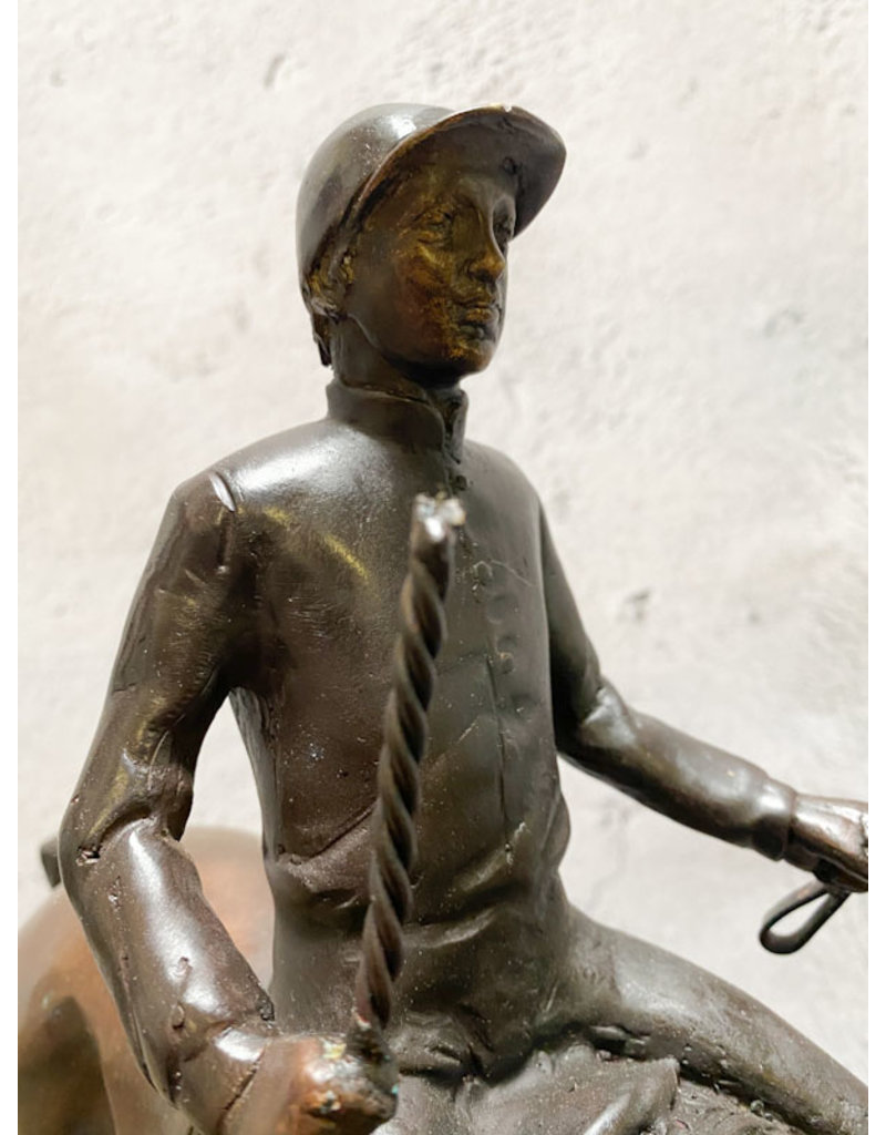 Shoemaker – Jockey auf Pferd Bronze