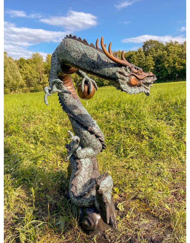 Da Lóng – Bronzeskulptur eines Drachen Wasserspeier