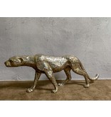 Moyenne Aristea – Silberfarbener Gepard Bronzefigur