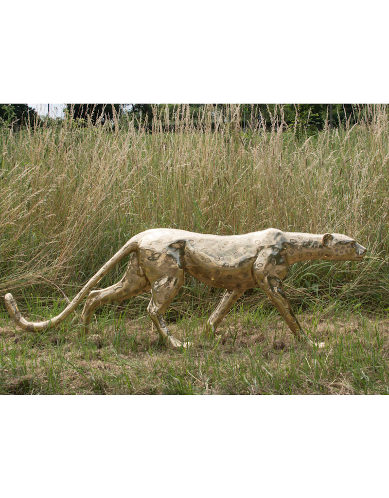 Grande Aristea – Goldfarbener Gepard Skulptur