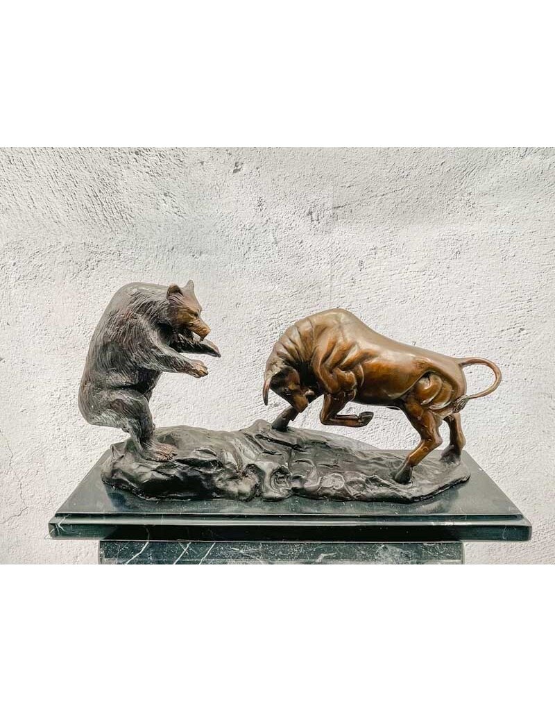 Bulle und Bär – Skulptur aus Bronze - Brontique