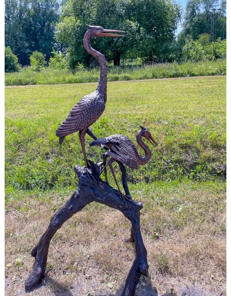 Fortuna – Zwei Kraniche Bronzestatue