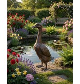 Indian Runner – Bronzeskulptur einer Laufente