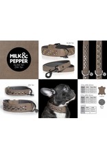Leather dog leash Slam Tan  Milk & Pepper