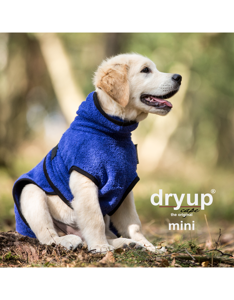 DRYUP Cape Mini, Trockencape, Hundebademantel für kleine Hunde - Blueberry Blau