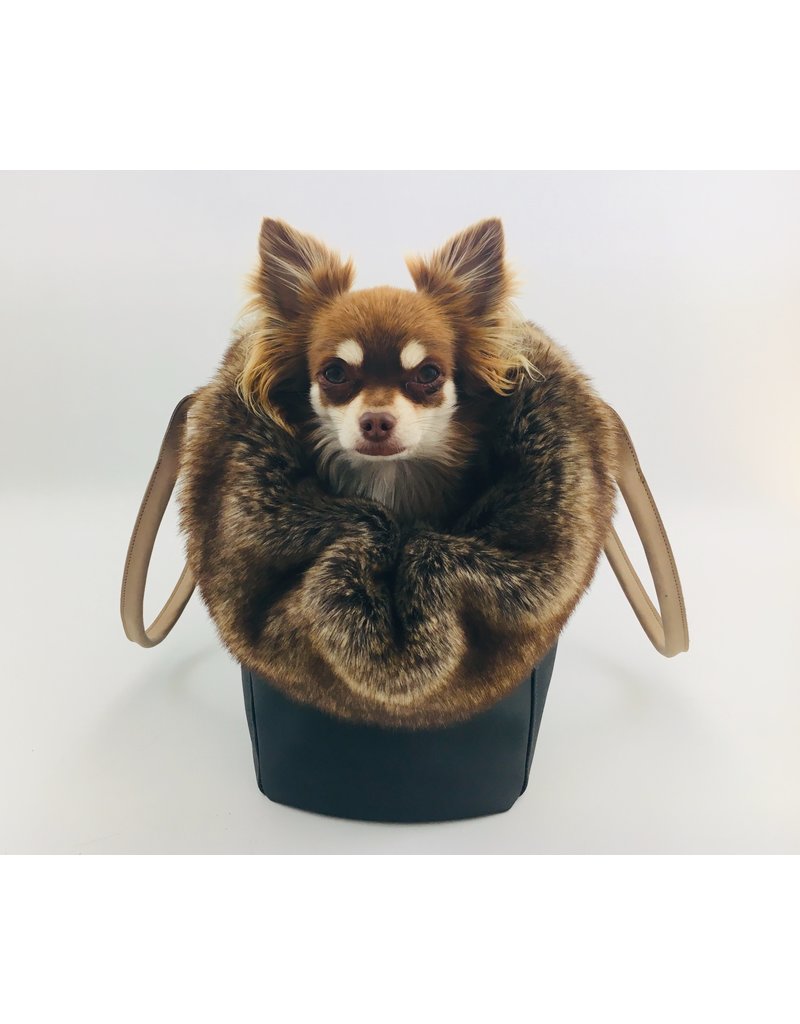 SIMPLY SMALL Luxurious fur dog carrier
