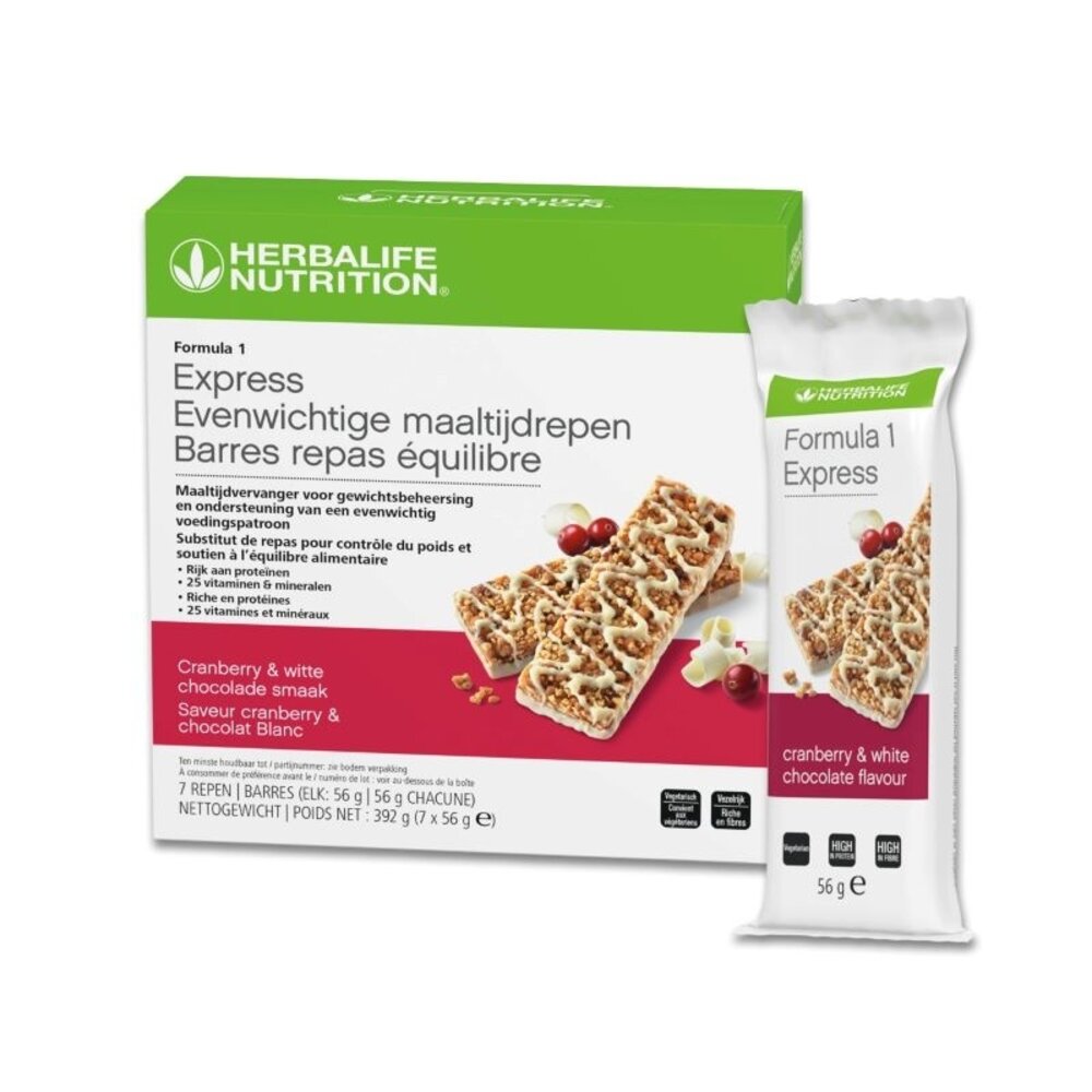 Herbalife F1 Express Maaltijdreep Cranberry Witte Chocolade Herbalife F1 Express Maaltijdreep Cranberry Witte Chocolade