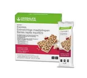 Herbalife F1 Express Maaltijdreep Cranberry Witte Chocolade Herbalife F1 Express Maaltijdreep Cranberry Witte Chocolade