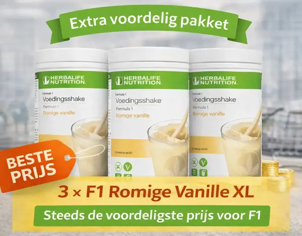 Herbalife Voordeelpakket 3 x F1 Romige vanille XL 780 gr