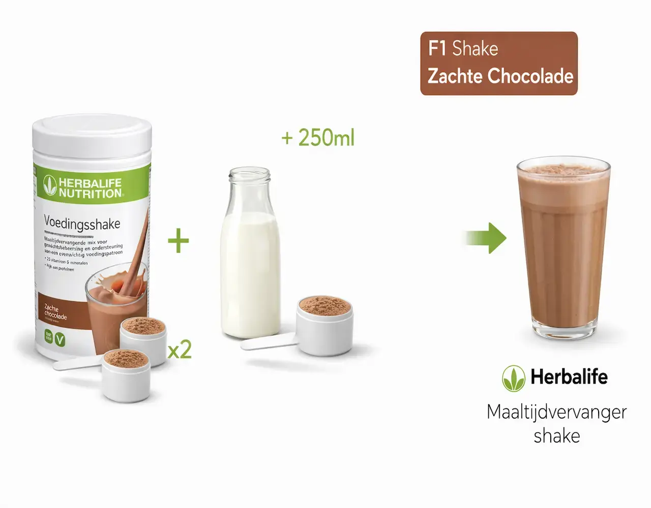 Herbalife F1 Shake Zachte chocolade Herbalife F1 Shake Zachte chocolade