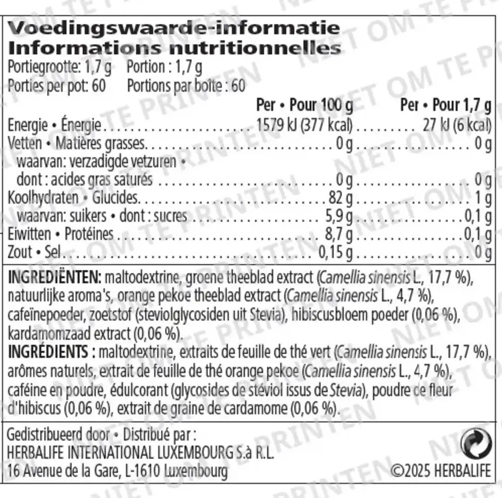 Herbalife Instant Theedrank Mango Dragonfruit 102 gr Herbalife Instant Theedrank Mango Dragonfruit 102 gr