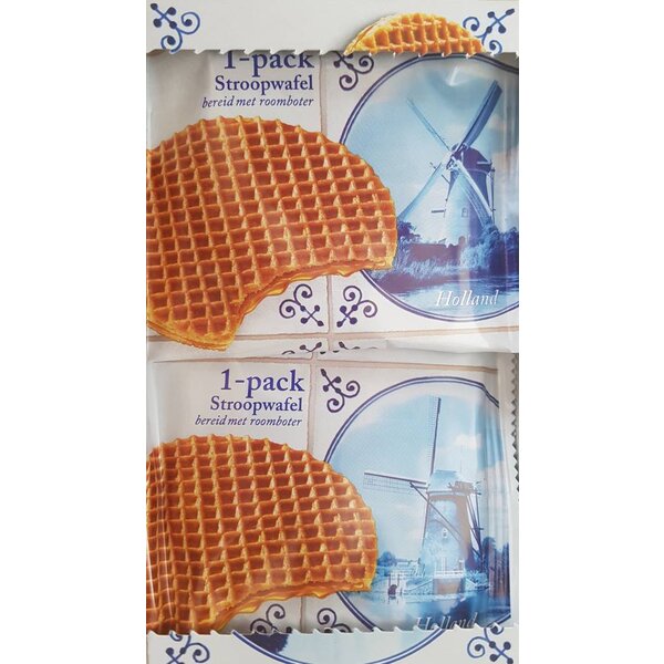 Delft Blue Stroopwafels Stroopwafels Delfts Blauw 1doos totaal 12 pakjes met 6 stroopwafels