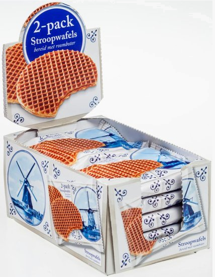 Delft Blue Stroopwafel Experience Syrupwaffle Pallet 2 packs delft blue