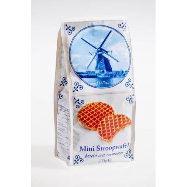 Delft Blue Stroopwafels Mini Stroopwafels Delfts Blauw (12 pakjes in een doos )