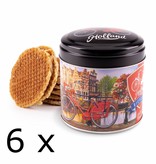 6 stuks Holland fiets stroopwafel blik