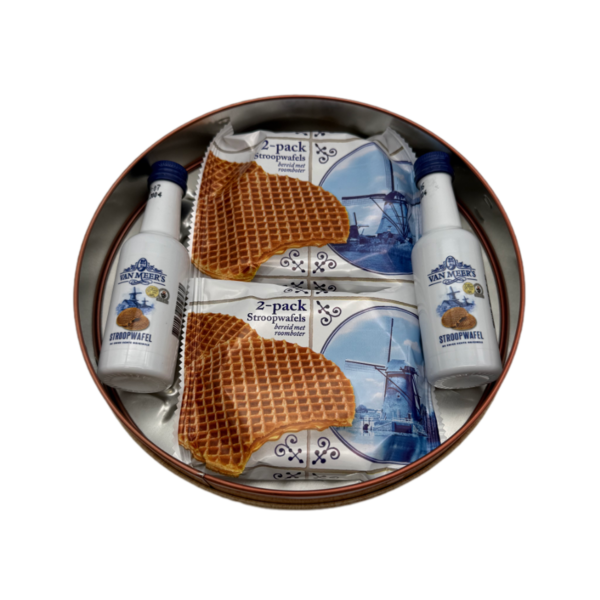 Stroopwafel World 3D Blik Stroopwafel - 2 x Likeur +  Delfts Blauwe Stroopwafels