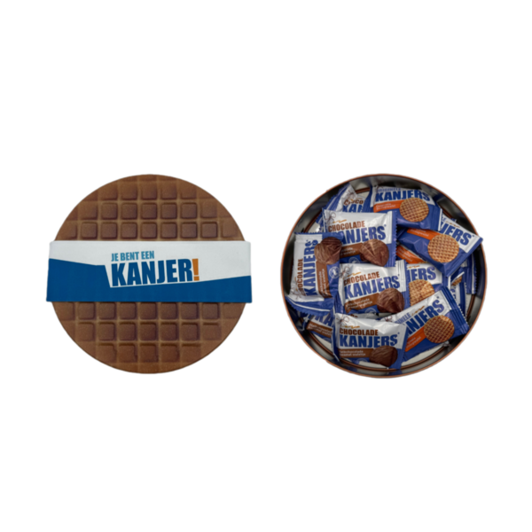Kanjers Stroopwafel Blik  3D Je bent een kanjer ( Chocolade + Original stroopwafels)