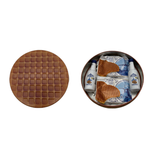 Stroopwafel World 3D Blik Stroopwafel - 2 x Likeur +  Delfts Blauwe Stroopwafels