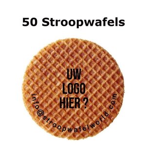 Stroopwafels per stuk verpakt met logo (50 stuks)