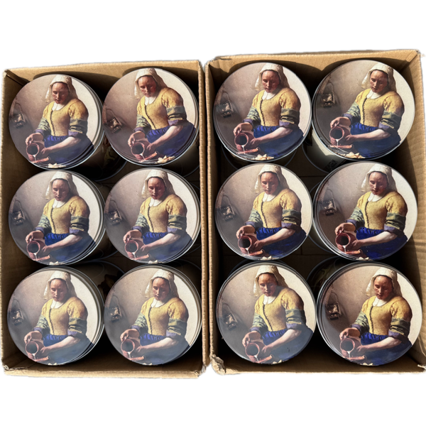 Stroopwafel World Vermeer The Milkmaid syrup waffle tin box 12 tins