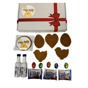 Paas giftbox Vrolijk Pasen + Stroopwafel Likeur