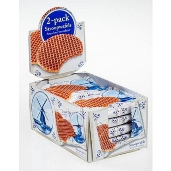 Delft Blue Stroopwafels 2 pack - 25 Box (125 display box)