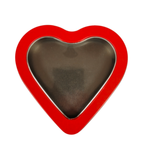 Classic Red Heart Tin with Window