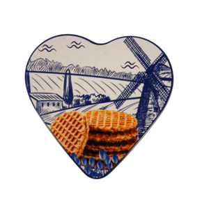 Delfts Blauw Hartblik - met 3 stroopwafels