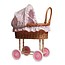 Poppenwagen - Riet - Bloem bekleding - 44x27x58cm