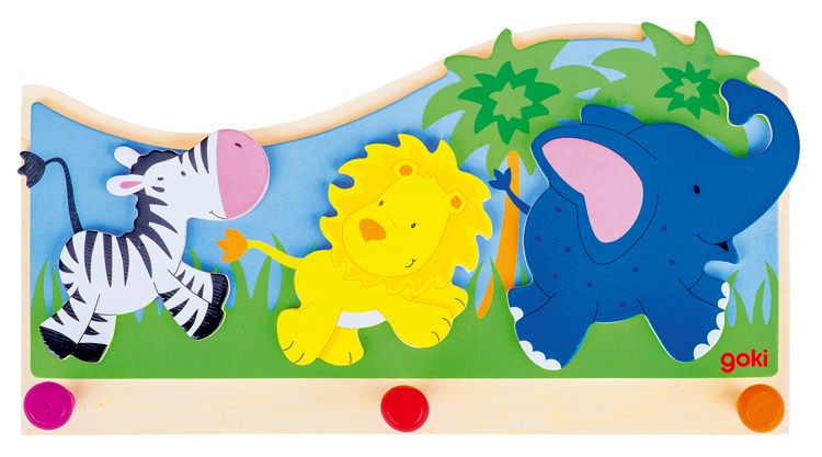 Kapstok - Dieren in Afrika - 3 Haakjes