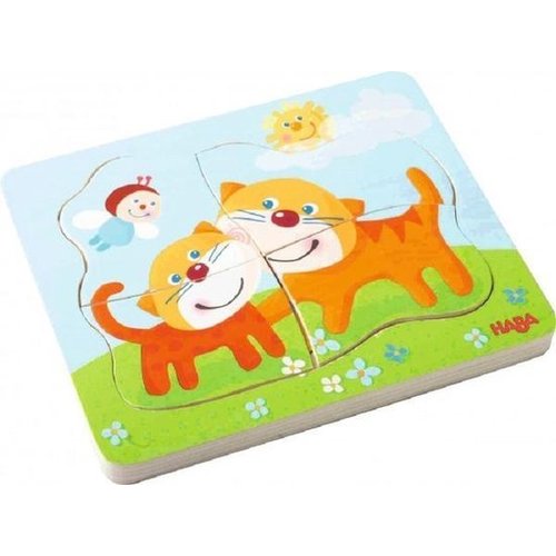 Haba Haba - Puzzel - Knuffelpoezen - Hout - 1/2/3/4st.* Haba Haba - Puzzel - Knuffelpoezen - Hout - 1/2/3/4st.*