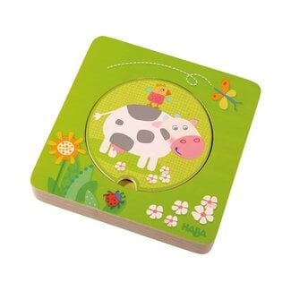 Haba Puzzel - Boerderijdieren - Hout - 5st.