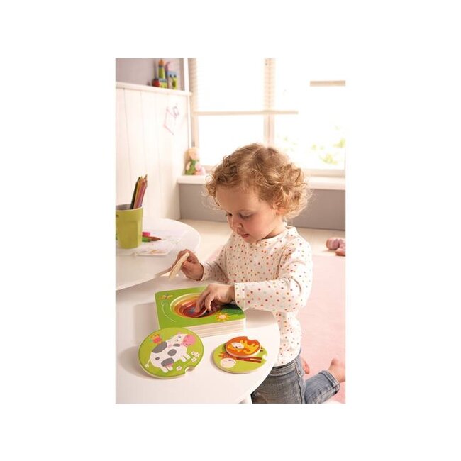 Haba Puzzel - Boerderijdieren - Hout - 5st.