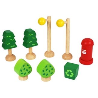 Poppenhuis accessoires - Lantaarnpalen, brievenbus en bomenset*