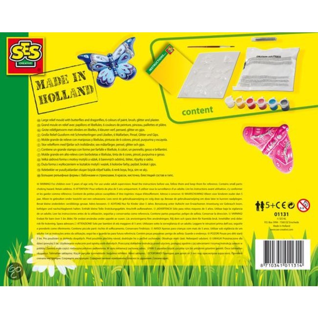 SES Knutselen - Gips gieten & schilderen - Vlinders - Glitter