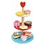 Speelgoedeten - Taartjesstandaard/etagere - Incl. 8 taartjes