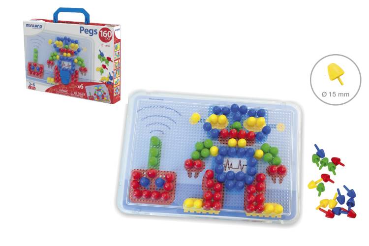 Mozaiek - 160 Pinnen - 15mm - Incl. 6 werkbladen - In koffer