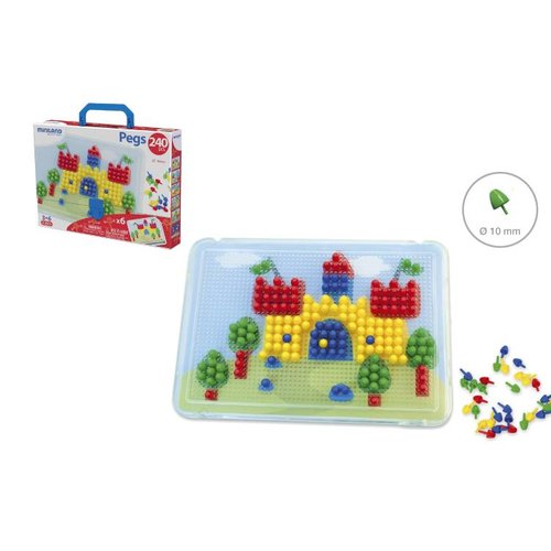 Miniland - 240 Pinnen - 10mm - Incl. 6 werkbladen - In koffer Miniland - 240 Pinnen - 10mm - Incl. 6 werkbladen - In koffer