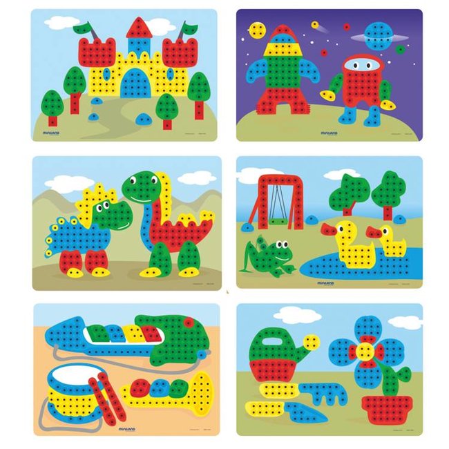 Mozaiek - 240 Pinnen - 10mm - Incl. 6 werkbladen - In koffer