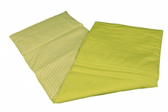 Poppenbed bekleding - Lime groen - Geruit