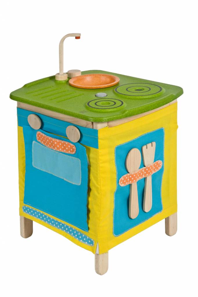 Speelkeuken - Hout met stof