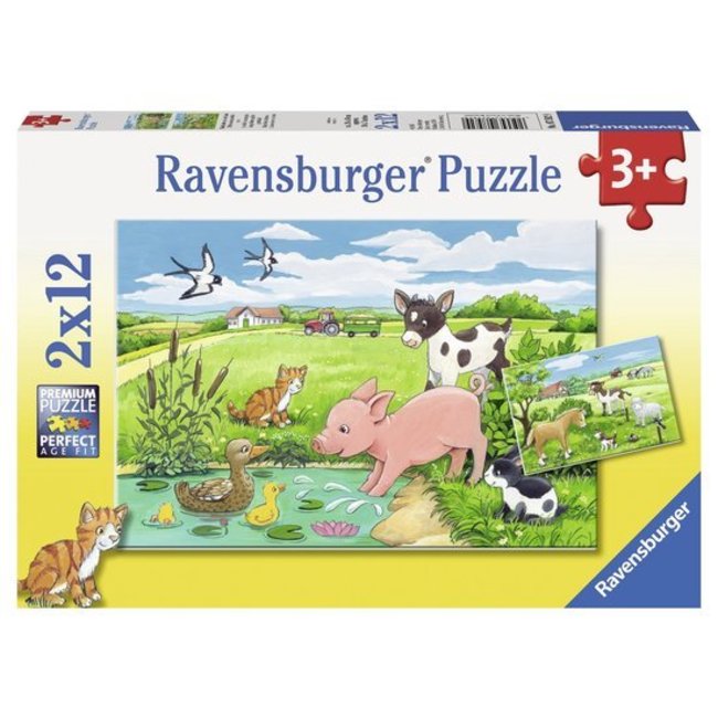 Ravensburger Puzzel - Jonge dieren op het platteland - 2x12st.