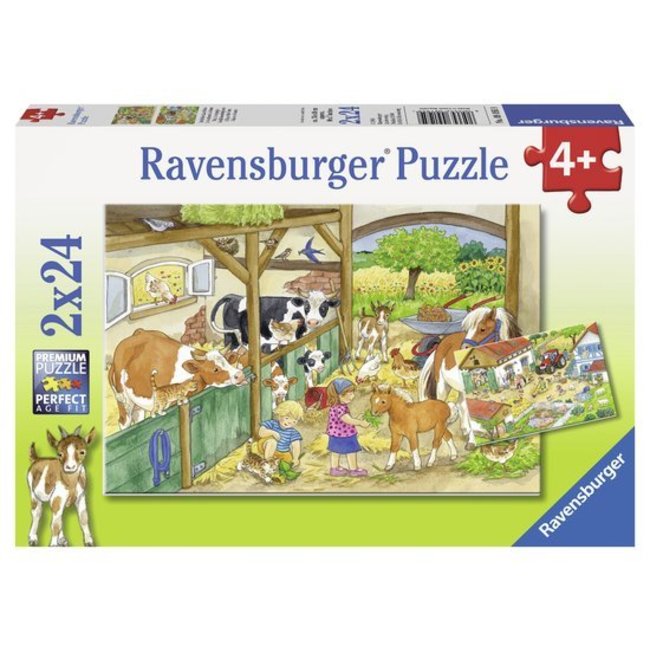 Ravensburger Puzzel - Vrolijk boerderijleven - 2x24st.