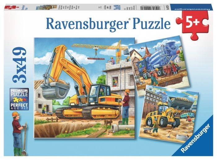 Puzzel - Grote Bouwvoertuigen - 3x49st.